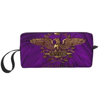 Дорожная сумка с логотипом Roman Imperial Eagle SPQR, Косметический органайзер для макияжа для женщин, сумки для хранения косметики, комплект Dopp, чехол-коробка
