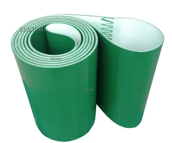 (Пожалуйста, свяжитесь с нами по индивидуальному размеру)  Конвейерная лента из ПВХ зеленого цвета, изготовленная на заказ