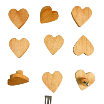 Красивые деревянные сердце формы ручек для шкафы и шкафы детская комната шкафы двери тянет мебельная фурнитура украшения