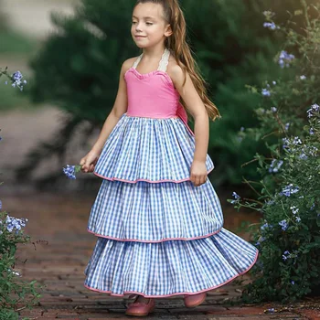 2023 Новое платье для девочек, длинная стильная одежда для маленьких девочек, Vestido Infantil Princesa, Повседневное Летнее платье для девочек без рукавов