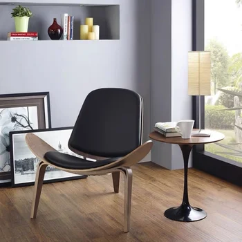 Датский дизайнерский стул Shell Стул Стул для улыбки Nordic Leisure Гостиная Стул для спальни Креативный Авиационный стул Общий Офис