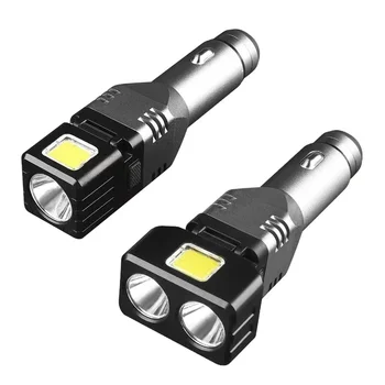 Регулируемый портативный фонарь COB 3 в 1, защитный молоток, перезаряжаемый светодиодный автомобильный фонарик для зарядки.
