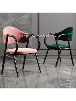 Скандинавский обеденный стул со спинкой, итальянский гостиничный шезлонг, домашний туалетный стул, современный минималистичный легкий роскошный обеденный стол