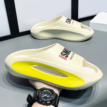 2023 Новые летние тапочки Мужские уличные EVA Модные Мягкие подошвы Легкие пляжные нескользящие тапочки для ванной на толстой платформе Мужские сандалии