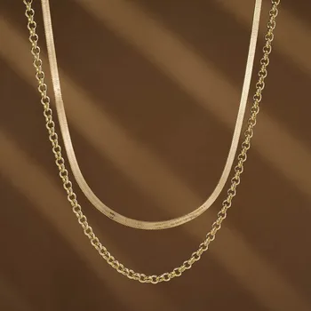 2023 Новое женское ожерелье с длинной двойной змеиной цепочкой, Персонализированное Женское многослойное ожерелье с темпераментом, Ювелирные изделия Оптом