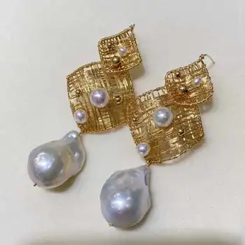 Ювелирные изделия SGARIT из натурального пресноводного жемчуга с золотым наполнением 14 Карат, Повседневные Элегантные серьги-капли для женщин