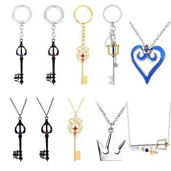 Kingdom Hearts Sora Keyblade Брелок В Форме Ключа Оружие Кулон Брелок для Женщин Мужчин Колье Брелок Сувенир Ювелирные Изделия Подарок