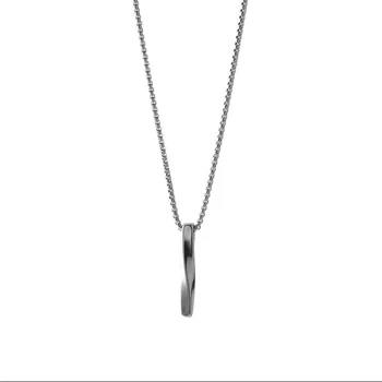 Ожерелье со спиральной колонной для женщин, мужчин, подвеска в стиле хип-хоп, серебряный цвет, титановая сталь, шарм, свитер, ювелирный подарок, Бесплатная доставка (GN875)