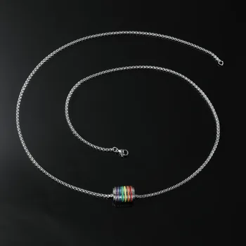 Уникальное ожерелье с подвеской в виде радужного барабана для любителей музыки