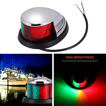Навигационные огни 12V LED из цинкового сплава на носу морской лодки красно-зеленые