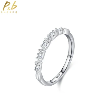 PuBang Fine Jewelry из твердого стерлингового серебра 925 пробы с высокоуглеродистым бриллиантом, роскошное кольцо в ряд для женщин, подарок на годовщину вечеринки, прямая доставка