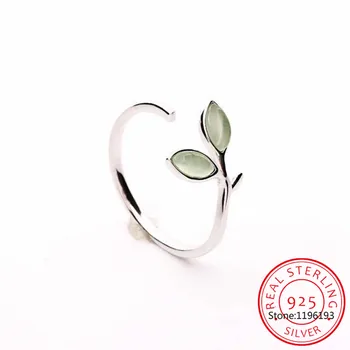 Кольца из настоящего серебра 925 пробы для женщин, кольцо на палец с листом опала, классические Роскошные Свадебные украшения Anel