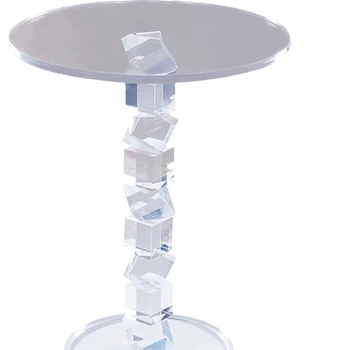60-сантиметровый Роскошный Акриловый круглый журнальный столик с прозрачным дизайном для гостиной, Обеденный диван, боковой шкаф, Небольшой центральный столик, мебель для дома