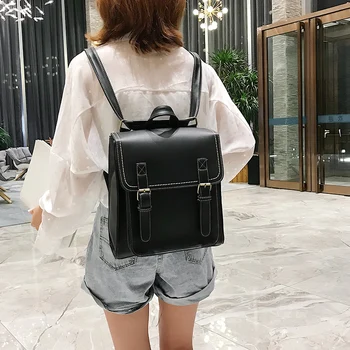 Новый винтажный рюкзак, женская сумка из искусственной кожи, женский рюкзак, модная школьная сумка для девочек, высококачественная сумка для отдыха на плечо