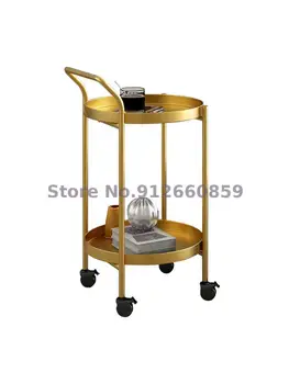 Скандинавский легкий роскошный маленький чайный столик тележка гостиная боковая спальня с подвижным колесом боковой шкаф угловой балкон маленький круглый столик