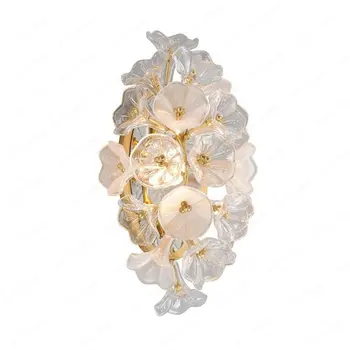 Легкий Роскошный Настенный светильник с кристаллами в виде цветка Жасмина, универсальный светильник для гостиной, столовой, прихожей, спальни, прикроватной тумбочки.