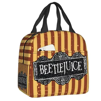 Bolsa de almuerzo aislante de película de terror Beetlejuice, fiambrera térmica a prueba de fugas, Tim Burton, bolsas de comida