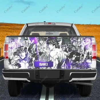 Наклейки на грузовик аниме Баки Ханма Наклейка на дверь багажника грузовика, наклейки на бампер с графикой для легковых автомобилей, грузовиков, внедорожников