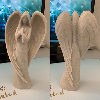 Статуэтка молитвенного Ангела из смолы, фигурки девушки с крыльями из песчаника, аксессуары для украшения столешницы в гостиной