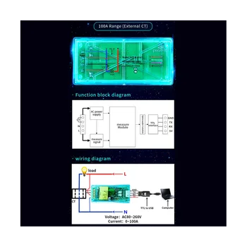 10A PZEM 004T 3,0 Ваттметр кВтч-метр Вольт-амперный модуль тестирования тока Цифровой многофункциональный измеритель для Arduino TTL