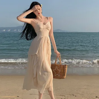 Платье-комбинация для отпуска, фото для путешествий, юбка лесной феи, юбка для девушки на морском пляже