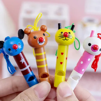Милые разноцветные деревянные свистульки, сувениры для детского Дня рождения, украшения для детского душа, игрушки для создания шума, подарочные пакеты