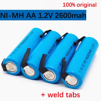 Аккумуляторная батарея Ni-Mh 1.2 В AA емкостью 2600 мАч, мобильный синий корпус со сварочным выступом, подходит для электробритв, бритв, зубных щеток