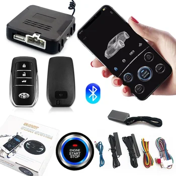 Портативный автомобильный комплект дистанционного запуска и остановки Bluetooth с приложением для мобильного телефона, управление Зажиганием двигателя, Открытие багажника, Автосигнализация с бесключевым доступом