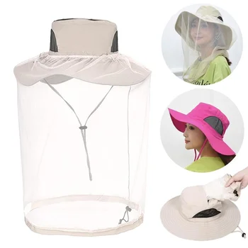 Шляпа с москитной сеткой, шляпа от мошек со съемной сеткой, широкополая солнцезащитная шляпа для рыбалки, пеших прогулок, садоводства, кемпинга