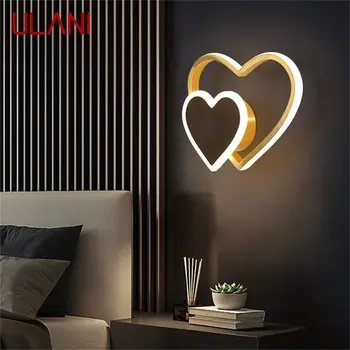 ULANI Nordic Настенные бра Лампы Латунь Современный креативный светодиодный светильник в форме любви для дома