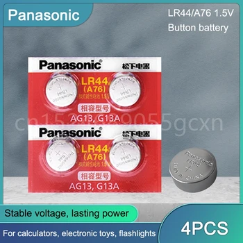 4шт 100% Panasonic LR44 A76 LR 44 AG13 LR1154 SR1154 SR44 SR44SW SR44W 1,5 В Щелочные Батарейки Для Калькулятора Игрушечные Часы