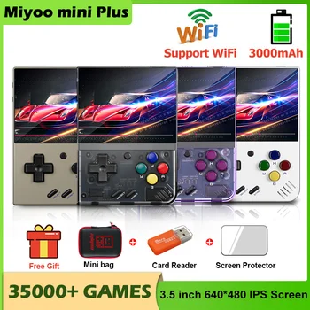 Игровая консоль Miyoo Mini Plus 3,5-дюймовая Система Linux 128 ГБ Игровой Плеер 35000 + Игр Классический Игровой Эмулятор Для MAME/SFC/PS