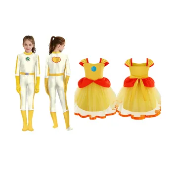 Детский карнавальный костюм Дейзи для девочек, сетчатое платье принцессы, комбинезон, наряды на Хэллоуин, карнавальный костюм для вечеринки