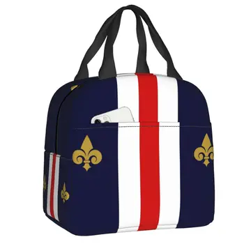 Франция Французский флаг, изолированная сумка для ланча с цветами Флер-Де-Лилии, школьный термос для ланча с цветами Лилии, школьный ланч-бокс для еды