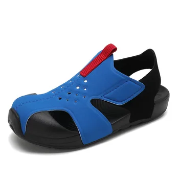 2023 Летние сандалии для мальчиков ярких цветов, детская обувь, пляжные сетчатые сандалии, модная спортивная обувь, модные кроссовки для девочек