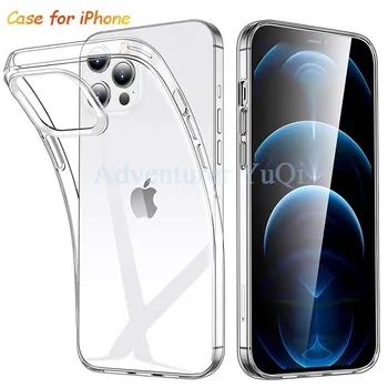 Прозрачный Чехол Для iPhone 13 12 11 Pro XS Max XR X mini 6 6s 7 8 Plus Из Мягкого ТПУ Силикона Прозрачная Ультратонкая Задняя Крышка Легкий
