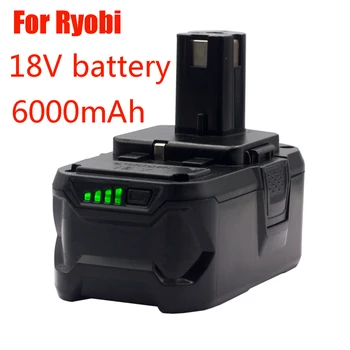 Замените Беспроводной Электроинструмент Ryobi ONE18V BPL1820 P108 P109 P106 RB18L50 RB18L40 Литий-ионным аккумулятором 6000 мАч