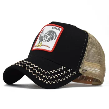 Весенняя новая стильная сетчатая шляпа с вышивкой животных, бейсбольная шляпа для мужчин и женщин, хип-хоп шляпа с утиным языком, повседневная модная популярная шляпа