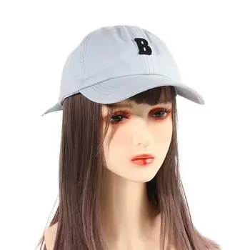 Повседневная Милая женская Хлопчатобумажная шляпа для гольфа в стиле хип-хоп, Бейсболки с вышивкой буквами B, Солнцезащитные шляпы