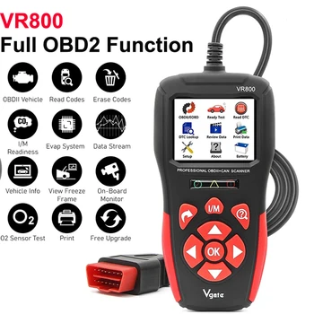 Профессиональный Диагностический Инструмент OBD2 Scanner Vgate VR800 Automotive Egine Scanner OBDII & EOBD Code Reader для Всех Автомобилей После 1996 года