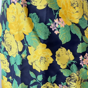 Модная жаккардовая ткань с крупными цветочными листьями, дизайнерское платье Чонсам, сшитое своими руками, материал для пошива одежды Costura Telas Couture Accessories