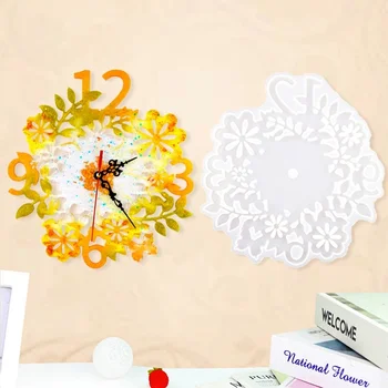 DIY Лист Цветок Циферблат часов Силиконовая форма для УФ смолы Эпоксидный кристалл Украшения для дома ручной работы ремесла
