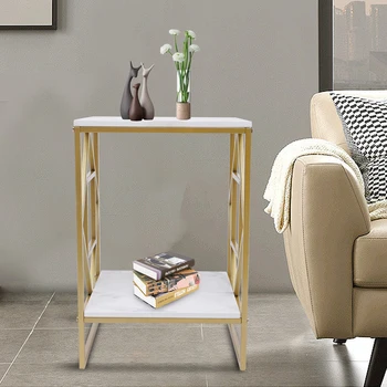 Современный торцевой столик, окрашенный золотом, Минималистичный дизайн Торцевого столика, настольная тумбочка