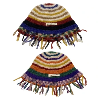 Шляпа-ведро ручной работы, элегантные украшения в стиле Y2K Cloches для женщин, простая шляпа для вечеринок, вязаная шляпа-ведро Hepburn Lady