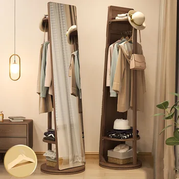 Современная вешалка для одежды в скандинавском стиле с деревянным дизайном, зеркальная Напольная вешалка для одежды в гостиной, товары для дома
