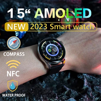 Оригинальные Смарт-часы HK4 Hero AMOLED Мужские IP68 Водонепроницаемый Компас NFC Bluetooth Вызов GPS Трекер Siri Круглые Женские Умные Часы 2023