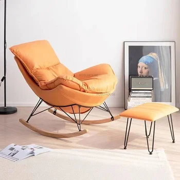 Кресла-качалки из скандинавской ткани Для домашней мебели, Спинка кресла-качалки, Удобные высококлассные диваны для гостиной, стулья для дома
