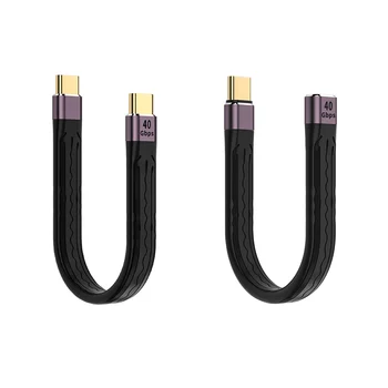 USB 4.0 Gen3 Type C от мужчины/женщины до мужчины типа C Гибкий кабель для передачи данных 40Gpbs 100 Вт