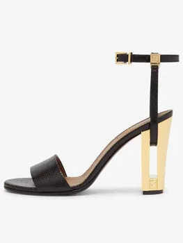2023 Новый Европейский и американский женский бренд, Женская обувь с полым каблуком, показ мод с квадратной головкой, Женские большие сандалии