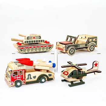 Деревянные детские игрушки, мини-красочные маленькие самолеты, ракетный автомобиль, вертолет, танк, модель ракетного автомобиля, украшение